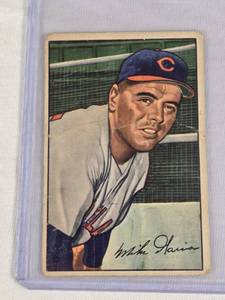 lot 231 image: Mike Garcia 1952 Bowman #7 - Cleveland Indians Vintage Baseball Card