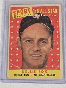 lot 236 image: Nellie Fox 1958 Topps #479 - Chicago White Sox Vintage Baseball Card