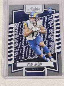 lot 239 image: Puka Nacua Rookie 2023 Panini Absolute #189 - Los Angeles Rams Football Card