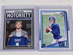 lot 251 image: Lot of 2 Jaxson Dart Rookie Football Cards - New York Giants