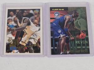 lot 257 image: Lot of 2 Kevin Garnett Rookie Basketball Cards - Includes 1995 Topps and 1995-96 Fleer Card