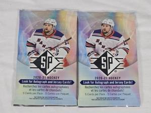 lot 258 image: Lot of 2 Unopened 2020-21 Upper Deck SP Hockey Card Packs