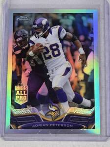 lot 264 image: Adrian Peterson 2013 Topps Chrome Refractor #100 - Minnesota Vikings Football Card