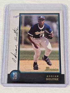 lot 271 image: Hal of Famer Adrian Beltre 1998 Bowman Rookie #123 - Los Angeles Dodgers Baseball Card