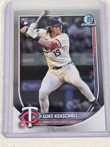 lot 272 image: Luke Keaschall Rookie 2025 Topps Bowman Chrome #61 - Minnesota Twins Baseball Card