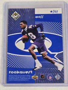 lot 299 image: Randy Moss Rookie and Jerry Rice Card - Upper Deck Choice 1998 Starquest Series