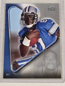 lot 301 image: Calvin Johnson Rookie 2007 Upper Deck NFL Players Rookie Premiere #15 - Detroit Lions Football Card