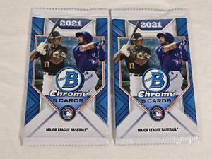lot 321 image: Lot of 2 Unopend Packs of 2021 Bowman Chrome Baseball