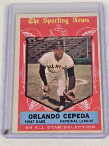 lot 338 image: Orlando Cepeda 1959 Topps All Star Selection #553 High Number - San Francisco Giants Vintage Baseball Card