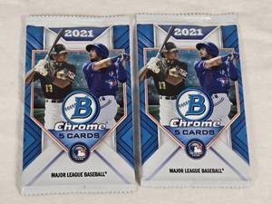 lot 352 image: Lot of 2 Unopened Packs of 2021 Bowman Chrome Baseball