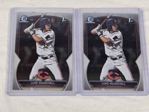 lot 355 image: Lot of 2 Luke Keaschall Baseball Cards in Bowman 1st Chrome - Minnesota Twins Baseball Cards