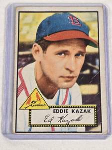 lot 360 image: Eddie Kazak 1952 Topps #165 - St. Louis Cardinals Vintage Baseball Card