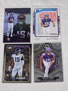 lot 375 image: Lot of 4 Dallas Turner Rookie Football Cards - Minnesota Vikings