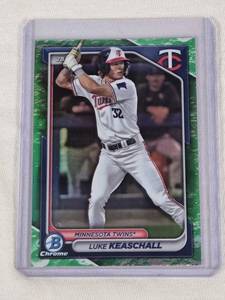 lot 383 image: Luke Keaschall  2024 Bowman Chrome Green Refractor #BCP-122 - Minnesota Twins Baseball Card