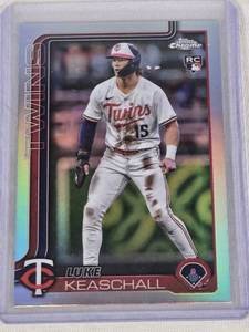 lot 388 image: Luke Keaschall Rookie 2025 Topps Chrome Refractor #USC106 - Minnesota Twins Baseball Card