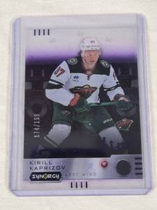 lot 397 image: Kirill Kaprizov 2023-24 Upper Deck Synergy Cranked Up #CR-KK and Numbred 174199 - Minnesota Wild Hockey Card