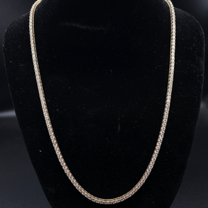 lot 3 image: 10.35 Carat Diamond Tennis Chain Necklace in 14k Yellow Gold (17.50 Grams) w Report VIDEO