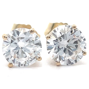 lot 10 image: 2 Carat Diamond Classic Soltaire Round Brilliant Stud Earrings in 14k Gold w EGL Report VIDEO