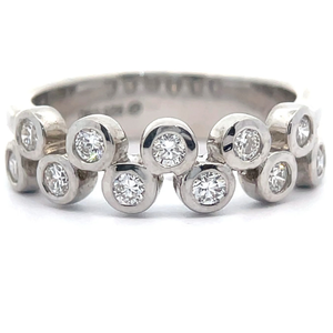 lot 30 image: 0.50 Carat Diamond Bezel Bubble Dual Row Ring Retail $345 VIDEO