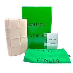 lot 42 image: Bottega Veneta Padded Cassette Continental Wallet in Almond Leather Pre-Owned Retail $1,250