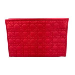 lot 59 image: Christian Dior Red Cannage Quilted Clutch Pouch Pre-Owned Retail $850
