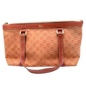lot 49 image: Gucci GG Guccissima Embossed Leather Tote in Burnt Orange Pre-Owned Retail $1,450