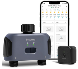 lot 102 image: Insoma WiFi Sprinkler Timer, Insoma Smart Water Timer for Garden Hose, Automatic Irrigation System with WiFi Hub, Up to 20 Watering Plans, APP Control, Work with Alexa and Google Assistant, 2 Outlets SGW02W