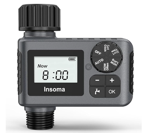 lot 110 image: Insoma Outdoor Garden Hose Faucet Timers, Programmable Water Sprinkler Timer with Rain DelayManualAutomatic Drip Irrigation and Lawn Watering System for Yard, 1 Outlet (Used)