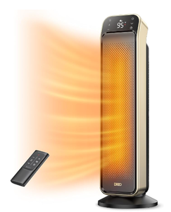 lot 18 image: DREO Space Heater Indoor, 25 11.5fts Fast Portable Room Heater with Remote and Thermostat, 3 Modes, Overheating & Tip-Over Protection, Electric Heaters for Indoor Use Large Room, Bedroom, Gold