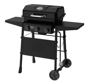 lot 37 image: Expert Grill 3-Burner Propane Gas Grill with Wheels and Side Shelves, Black (Maybe Missing Hardware, Missing Part #8)