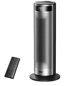 lot 69 image: Dreo - 20 Portable Ceramic Space Heater for Home, 70° Oscillation, 12H Timer and Thermostat, 3 Heat Levels, Solaris 628 - Silver