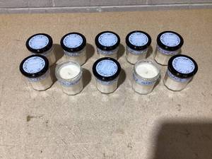 lot 45 image: LOT OF 10 Mrs. Meyers Clean Day Soy Candles Snowdrop (2 Missing Lids)