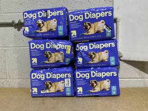 lot 211 image: LOT OF 6 up&up Dog Diapers Size Small 12 To 19 Waist From 10-35 Lb.