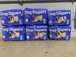 lot 212 image: LOT OF 6 up&up Dog Diapers Size Small 12 To 19 Waist From 10-35 Lb.