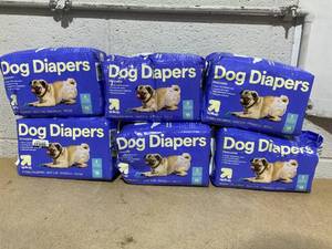 lot 217 image: LOT OF 6 up&up Dog Diapers Size Small 12 To 19 Waist From 10-35 Lb.