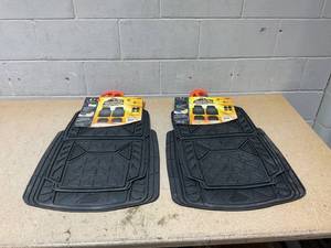 lot 88 image: LOT OF 2 Armor All 4pc Rubber Trim-to-Fit Floor Mats Black