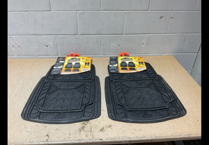 lot 89 image: LOT OF 2 Armor All 4pc Rubber Trim-to-Fit Floor Mats Black
