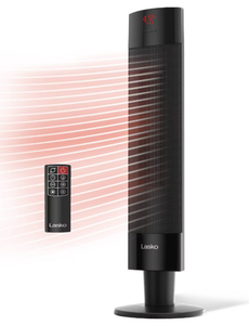 lot 235 image: Lasko Ceramic Pedestal Heater with Remote Control 1500W, Adjustable Thermostat, Portable, LED Display, ETL Listed