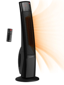 lot 444 image: Lasko 32 Digital Ceramic Tower Heater with Remote (black, model CT30796)