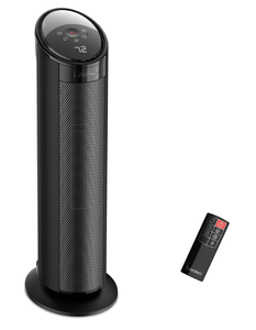 lot 445 image: Lasko 22 Digital Ceramic Tower Space Heater with Remote (black, model CT22495)