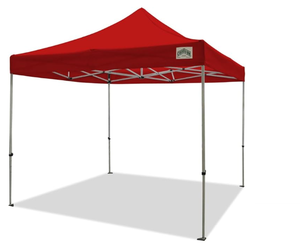 lot 249 image: Caravan Canopy 10 X 10 Foot Aluma Basic Straight Leg Canopy Kit, Red (Used)