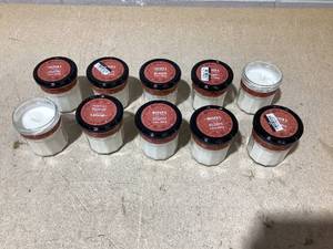 lot 137 image: LOT OF 10 Mrs. Meyers Clean Day Soy Candles (Gingerbread Scents, 2 Missing Lid)