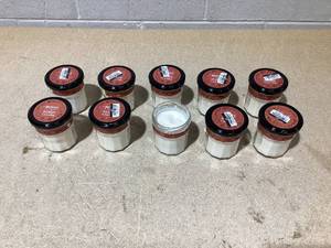 lot 141 image: LOT OF 10 Mrs. Meyers Clean Day Soy Candles (Gingerbread Scent, Missing 1 Lid)