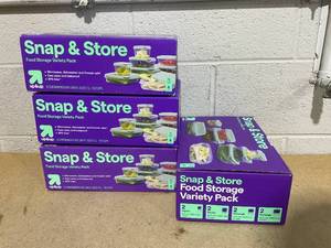 lot 241 image: LOT OF 4 up&up Snap & Store Food Storage