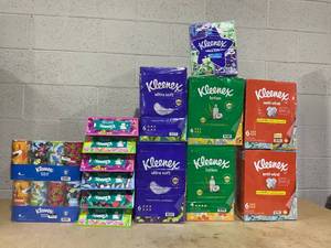lot 328 image: LOT OF 15 Kleenex Facial Tissues