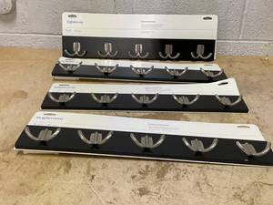 lot 438 image: LOT OF 4 Brightroom Modern Octopus 5 Rail Nickel Hooks Black Wall Mounted Decorative Hook Rack, Coat Rack, 22.5 Length