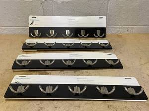lot 439 image: LOT OF 4 Brightroom Modern Octopus 5 Rail Nickel Hooks Black Wall Mounted Decorative Hook Rack, Coat Rack, 22.5 Length