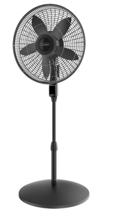 lot 260 image: Lasko 18 Pedestal Stand Oscillating Fan Black Adjustable Height, Remote Control, 4 Speeds, Indoor Use, ETL Listed