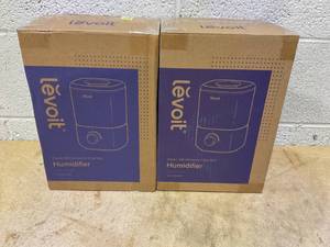 lot 466 image: LOT OF 2 LEVOIT Top Fill Humidifiers for Bedroom, 2.5L Tank for Large Room, Easy to Fill & Clean, 28dB Quiet Cool Mist Air Humidifier for Home Baby Nursery & Plants, Auto Shut-off for Safety, 25H