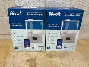 lot 467 image: LOT OF 2 Levoit Classic 300S Ultrasonic Smart Humidifiers White Cool Mist, No Filter, 300-500 sq. ft., Bedroom & Baby Use